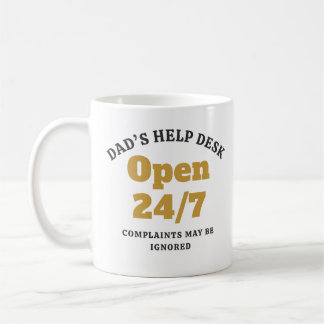 Grappige Papa's Helpdesk Open 24/7 Koffiemok