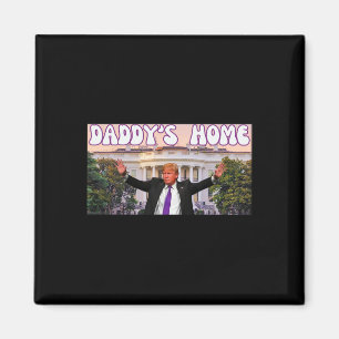 Grappige papa's huis Trump 2024 Stand met Trump Gi Magneet