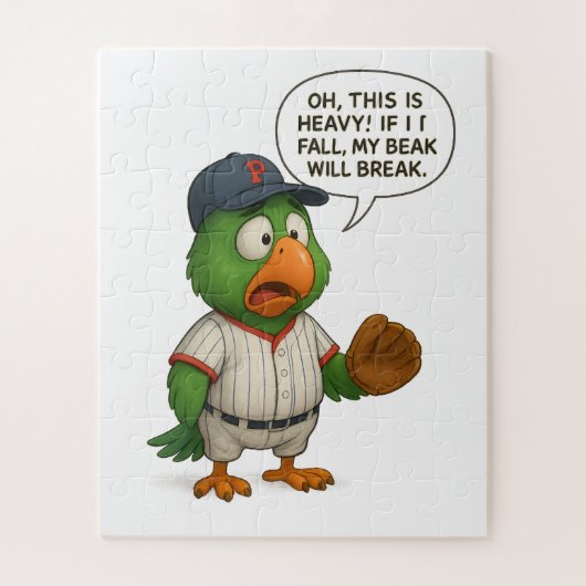 grappige papegaai honkbal legpuzzel (Verticaal)