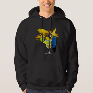 Grappige papegaai in margarita drinkglas Tropisch Hoodie