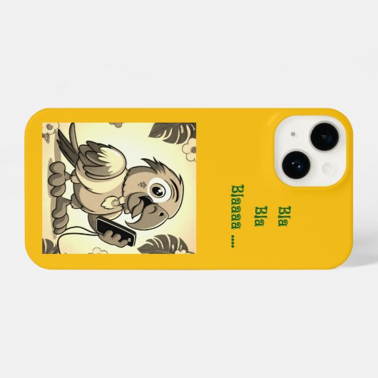 Grappige papegaai. iPhone hoesje (Achterkant horizontaal)
