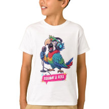 Grappige Papegaai Karaoke T-Shirt Zingt 