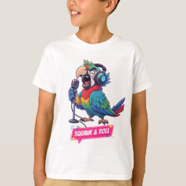 Grappige Papegaai Karaoke T-Shirt Zingt 