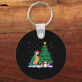 Grappige Papegaai Kerstboom Lichtjes Rendier Hoed  Sleutelhanger (Voorkant)