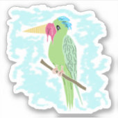 Grappige papegaai met ijs sticker (Voorkant)