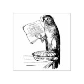 Grappige papegaai met leesbril en pastinaak taart rubberstempel (Afrduk)