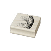 Grappige papegaai met leesbril en pastinaak taart rubberstempel (Stempel)