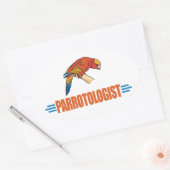 Grappige Papegaaienliefhebber Ovale Sticker (Envelop)