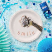 Grappige papieren Borden met speelse struisvogel - Papieren Bordje (Feest)