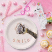 Grappige papieren Borden met speelse struisvogel - Papieren Bordje (Feest)