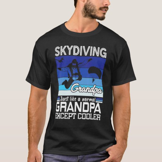 Grappige parachutespringende opa parachutist groot t-shirt (Voorkant)