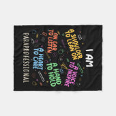 Grappige Paraeducator Heart to Care Paraprofession Fleece Deken (Voorkant (Horizontaal))
