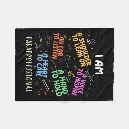 Grappige Paraeducator Heart to Care Paraprofession Fleece Deken (Voorkant (Horizontaal))