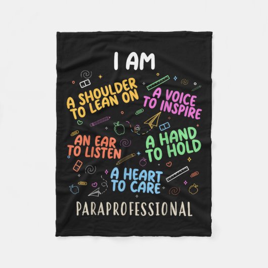 Grappige Paraeducator Heart to Care Paraprofession Fleece Deken (Voorkant)