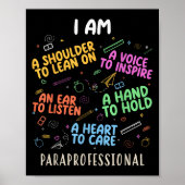 Grappige Paraeducator Heart to Care Paraprofession Poster (Voorkant)