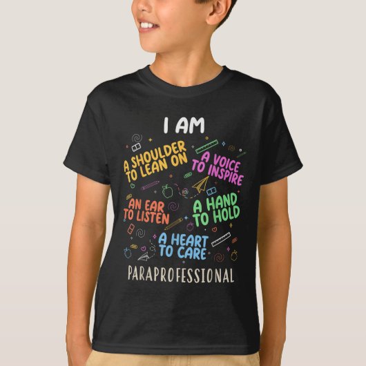 Grappige Paraeducator Heart to Care Paraprofession T-shirt (Voorkant)