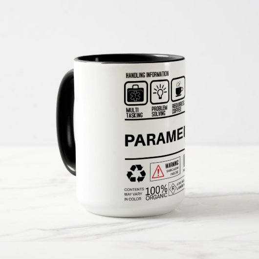 Grappige paramedische behandelingsinformatie mok (Voorkant links)