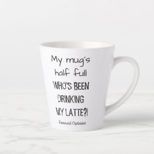Grappige Paranoïde Optimist Koffie Liefhebbers Quo Latte Mok
