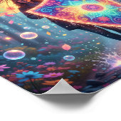 Grappige paraplu kunst - vrolijke regenbui poster (Hoek)