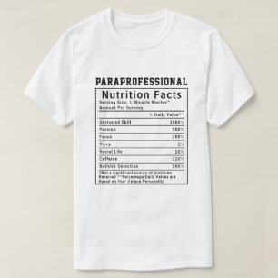 Grappige Paraprofessional Voedingsfeiten Onderwijz T-shirt