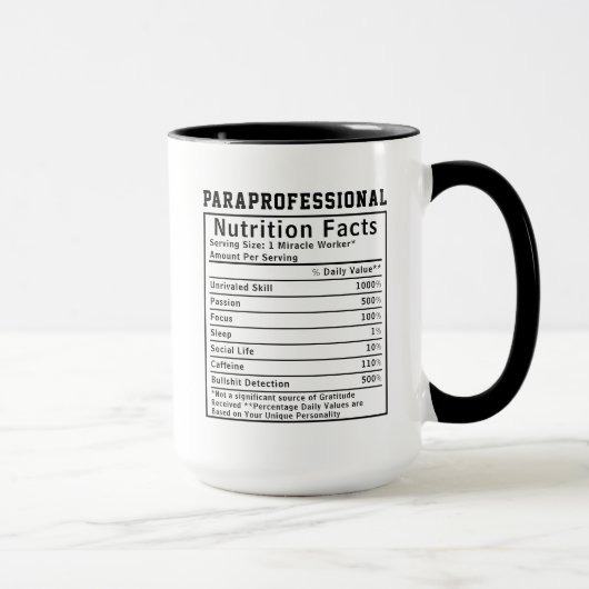 Grappige Paraprofessionele Voedingsfeiten Docent  Mok (Rechts)