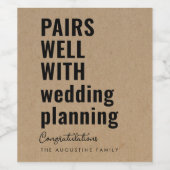 Grappige Paren Gaan Goed Samen met Trouwplannen Ho Wijn Etiket (Enkel label)