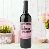 Grappige Paren Goed Oma Zwangerschapsaankondiging Wijn Etiket