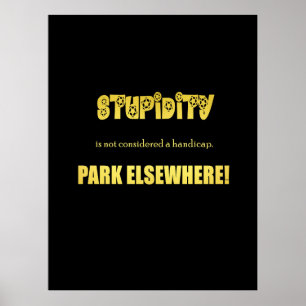 Grappige parkeer grap voor gehandicapten poster