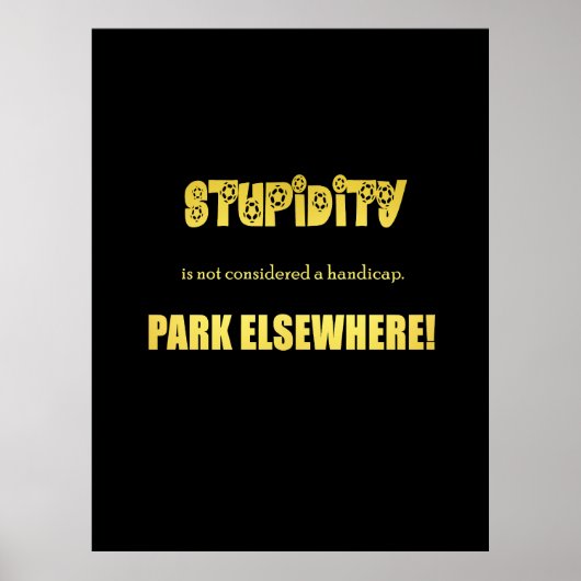Grappige parkeer grap voor gehandicapten poster (Voorkant)