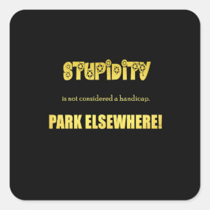 Grappige parkeer grap voor gehandicapten vierkante sticker