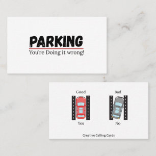 Grappige parkeerplaats Je doet het verkeerd Contactkaartje