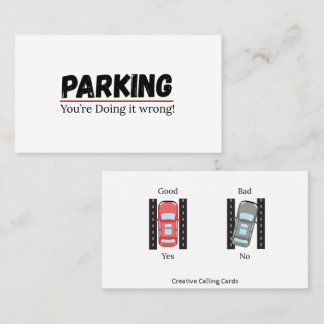 Grappige parkeerplaats Je doet het verkeerd Contactkaartje
