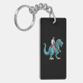 Grappige Parodie Jezus Riding Dinosaurus Meme Dino Sleutelhanger (Voorkant Links)