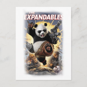 Grappige Parodie Panda Film Poster op een Witte Feestdagenkaart