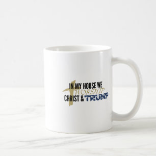 Grappige Parodie “wij aanbidden Christus en Trump” Koffiemok