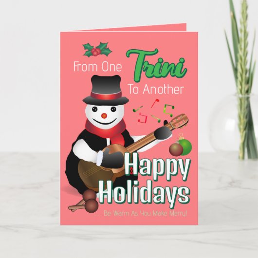 Grappige Parrandero Snowman Kerstmis Feestdagen Kaart (Voorkant)