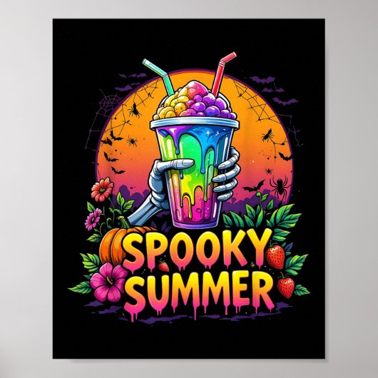 Grappige partij Spooky Summer Drinken Summerween V Poster (Voorkant)