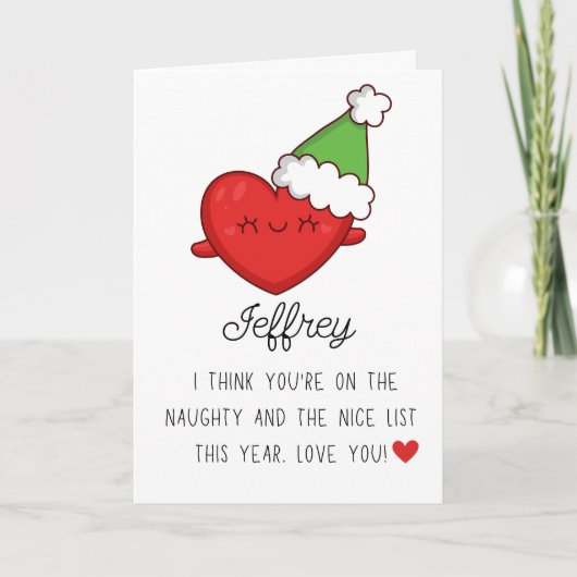 Grappige partnernaam Prettig kerstfeest Feestdagen Kaart (Voorkant)