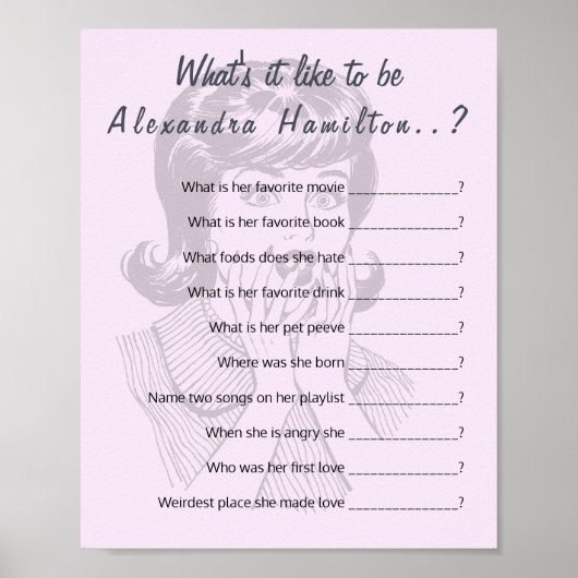 Grappige Party Vraag Spel 40e Verjaardag Poster (Voorkant)