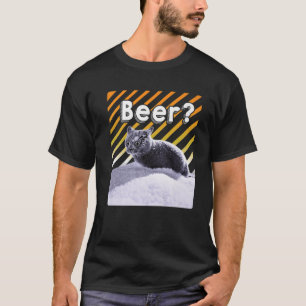 Grappige Party Zwarte Bier Kat Met Zonnebril - Bie T-shirt