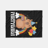 Grappige Partybara Capybara Gefeliciteerd Kinderen Fleece Deken (Voorkant (Horizontaal))
