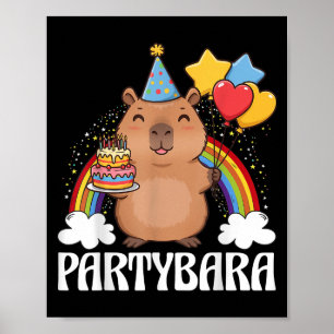 Grappige Partybara Capybara Gefeliciteerd Kinderen Poster