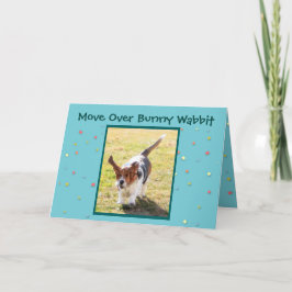 Grappige Pasen Basset Hound op de Kaart van Pasen