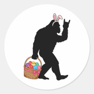Grappige Pasen Bigfoot Eieren Kostuum Bunny Bigfoo Ronde Sticker