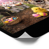 Grappige Pasen Dag Kat Selfie met Bunny Bigfoot UF Poster (Hoek)