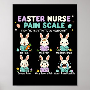 Grappige Pasen Dag Verpleegster Eieren Pijn Schaal Poster