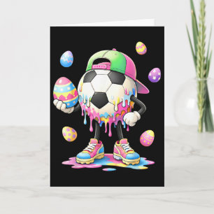 Grappige Pasen Dag Voetbal Ijs Drip Jongens Kids Kaart