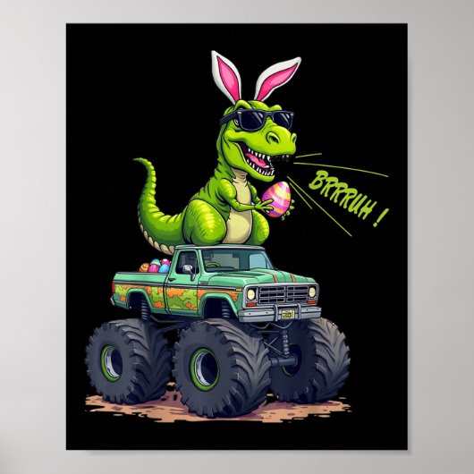 Grappige Pasen Dinosaurus Bruh - T-rex Easter Egg Poster (Voorkant)