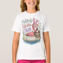 Grappige Pasen Flamingo Gevoel Eggstra Chille Cute T-shirt