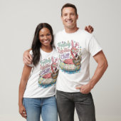 Grappige Pasen Flamingo Gevoel Eggstra Chille Cute T-shirt (Unisex)